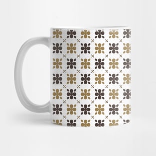 Dark and Light Brown Flower Pattern Mug